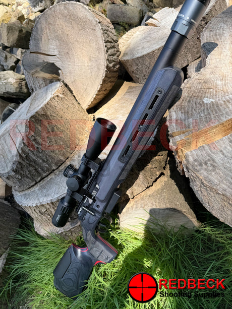 FX DRS MKII Redline Laminate Life Style View 3 Showing the m-lok Rail . 