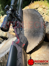 FX DRS MKII Redline Laminate Life Style View 4 Showing the side lever and he picatinny rail. 