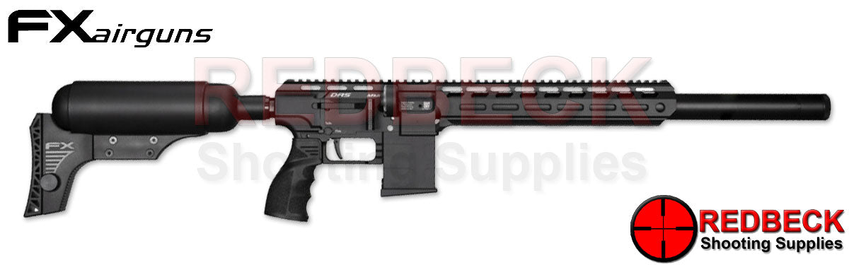 FX DRS MKII Tactical Standard Carbon Bottle 500mm Right Hand View Showing the AR Style pistol grip and the adjustable buttstock. 