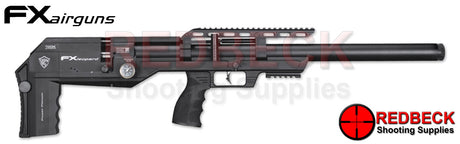 FX LEOPARD COMPOSITE BLACK AIR RIFLE RIGHT HAND SIDE Showing the magazine port and the side lever. 