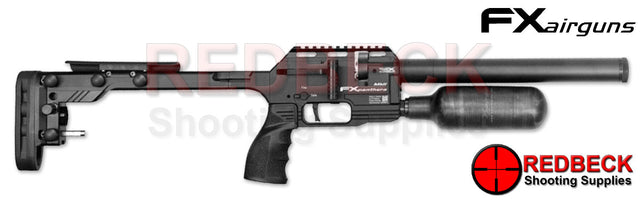 FX Panthera MKII Black Hunter 380mm FAC Right Side View Showing the carbon bottle and the side lever. 