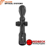 Falcon Optics T50i+ 5-50x60i ED Riflescope Rear view Showing the magnification wheel and the included throw lever. 