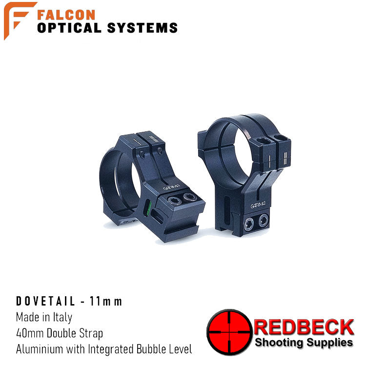 Falcon Optics X40i Ultra ELR 5-40x56 Dovetail Mounts View showing the included garima dovetail Mounts. 