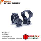 Falcon Optics X40i Ultra ELR 5-40x56 Weaver Mounts View Showing the included picatinny Mounts. 