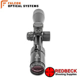 Falcon Optics X60i Ultra 10-60x56i SFP ED Rear View showing the included throw lever and the magnification wheel. 