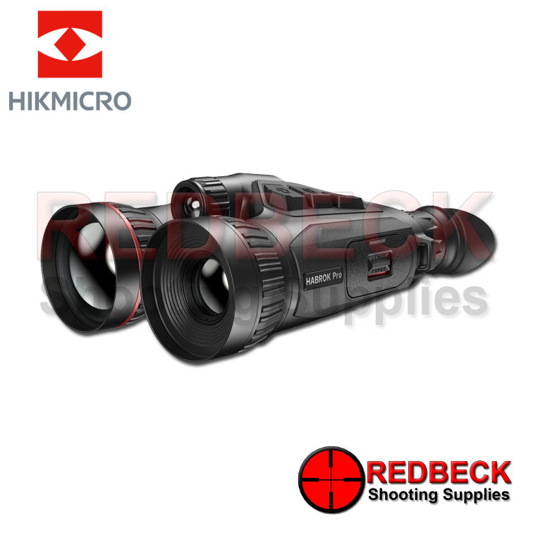 Hik Micro Habrok Pro HX60LS thermal imaging and digital night vision binoculars shown from the left hand side