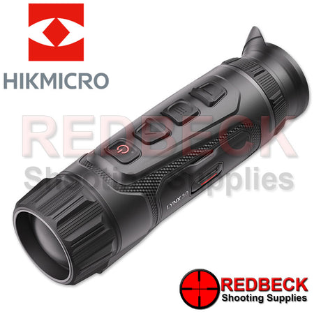 HIKMICRO Lynx 3.0 LQ35L 35mm Thermal Monocular Angled Front View Showing the operating buttons. 