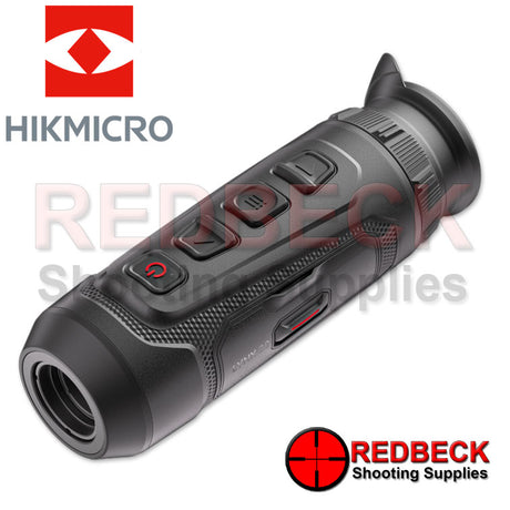 HIK MICRO Lynx LE15 3.0 Thermal Monocular Angled Front View Showing the menu buttons. 