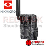 HIK Micro M15 4G Trail Camera shown from right hand side. Camo camera with ariel.