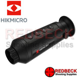 HIK MICRO LYNX LH19 19MM PRO THERMAL MONOCULAR. Shown from front angled view showing four buttons and left side of unit.