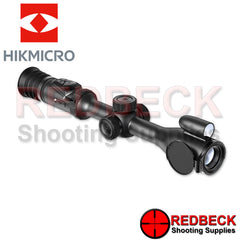 HIKMICRO A50PL Alpex Pro Digital Day and Night Vision Rifle Scope with LRF Front View showing the front objective lens. 