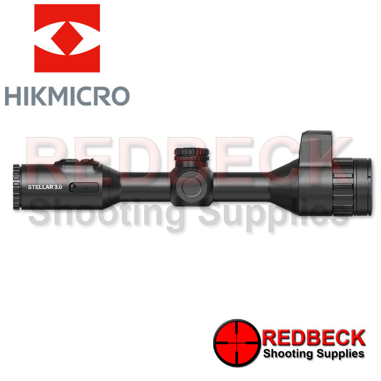 HIKMICRO Stellar 3.0 SH35L Rifle And Air Rifle Scope Side View Showing An Overall View of The Thermal Scope And The Focus Wheel.  
