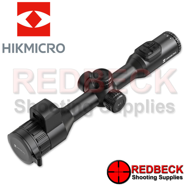 HIKMICRO Stellar 3.0 SH35L Air Rifle And Rifle Thermal Scope Top View Showing The Menu Buttons And The Flip Cove Closed. 