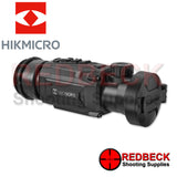 HIKMICRO Thunder 2.0 Pro TQ50C Thermal Clip on Rifle Scope Right Hand View Showing The Flip Cover And The Focus Knob. 