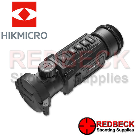 HIKMICRO Thunder 2.0 Pro TQ50C Thermal Clip on Rifle Scope Top View Showing The Menu Buttons And The Power Button. 