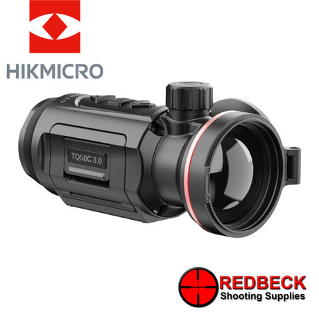 HIKMICRO Thunder 3.0 TQ50C Thermal Front Clip-On shown from the front left hand side.