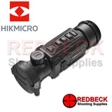HIKMICRO Ultimate Thunder 2.0 Pro TQ50C Thermal Clip On Scope Top View Showing The Power Button And The Menu Buttons. 
