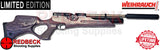 WEIHRAUCH HW100KT LIMITED EDITON WITH GREY LAMINATE STOCK AND SILVER STAINLESS BARREL SHOWN FROM RIGHT HAND SIDE WITHOUT A SCOPE ATTACHED. THE AIR RIFLE COMES WITH LIMITED EDITION GREY WEIHRAUCH BAG AND CERTIFICATE