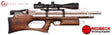Kral Breaker Bullpup Marine Walnut Right Hand View showing the picatinny rail and the silver action. 