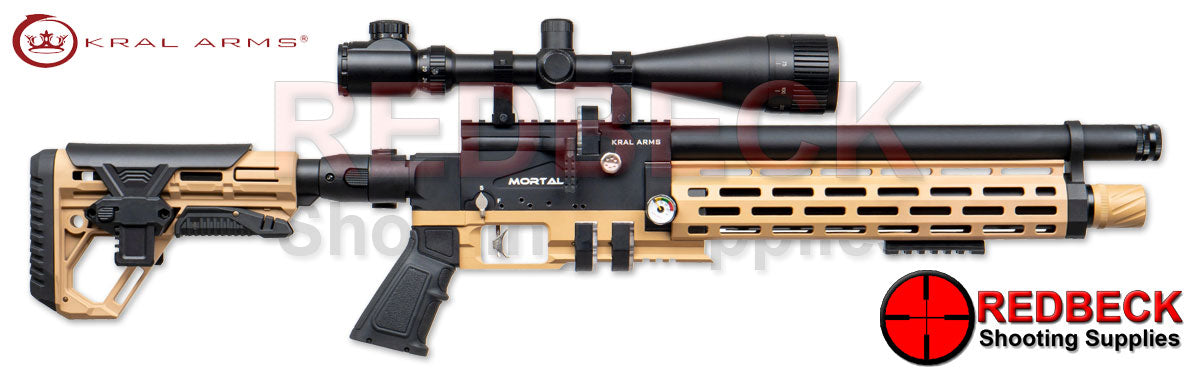 Kral Mortal FDE Right Hand View showing the desert sand colour and the right hand side cocking lever. 