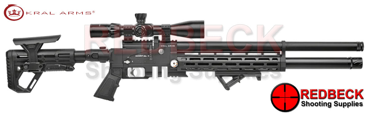 Kral Mortal X Right Hand View Showing the extended barrel and the extended cylinder. 