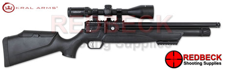 Kral Puncher K Synthetic Right Hand View Showing the adjustable cheek piece and the right hand side lever. 