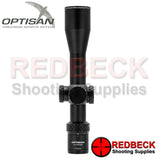 Optisan CP 4-16x40 F1 FFP Non Illuminated F1 MRAD Top View Showing The Optisan Writing Located On The Rear Of The Scope  
