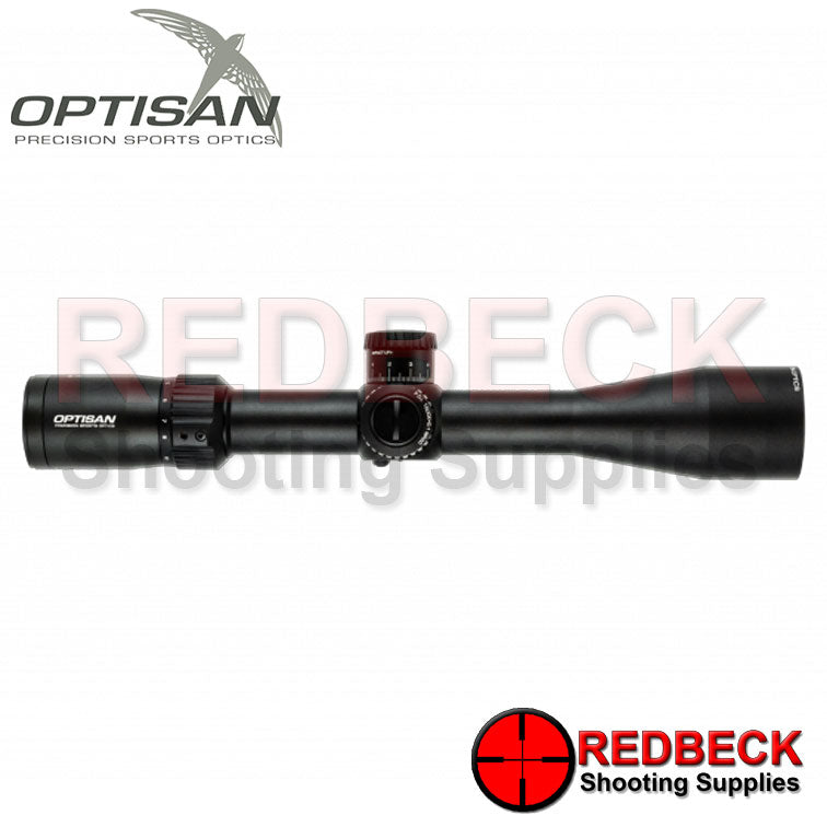 Optisan EVX G2 4-16x44 F1 FFP Non Illuminated Side View Showing An Overall Look Of The Rifle Scope. 