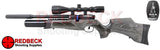 BSA R12 CLX Bolt Action Black Pepper Laminate Stocked Air Rifle shown from left hand side.