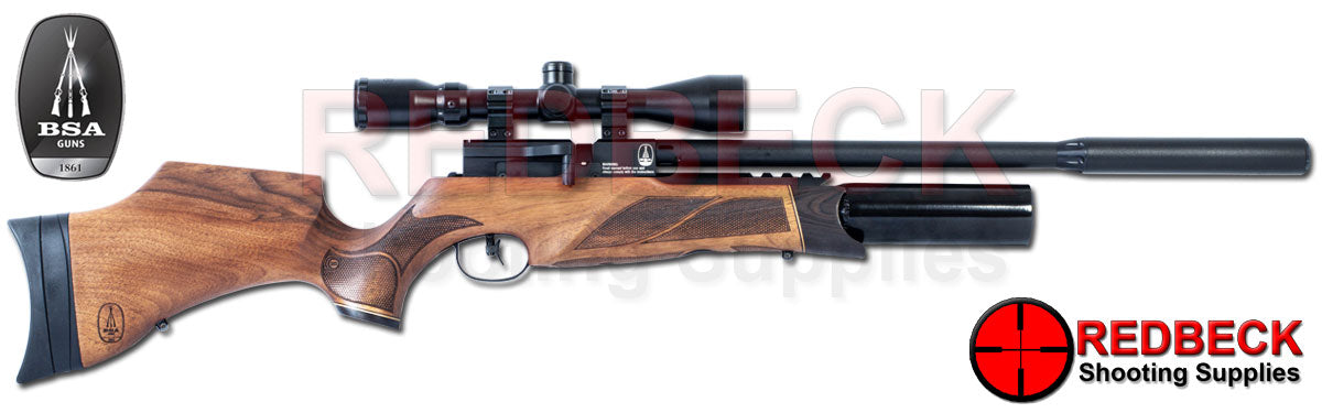 BSA R12 SLX Side Lever Walnut Stock Air Rifle. Full length Right Hand View.