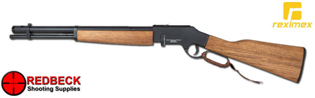 REXIMEX LIEVA BLACK Left Hand View showing the wood stock and the under lever.