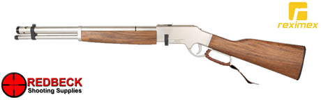 REXIMEX LIEVA Silver Left Hand View showing the under lever and iron sights