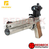 REXIMEX MITO 11 Silver Angled Front View showing the cylinder gauge and the threaded slide. 