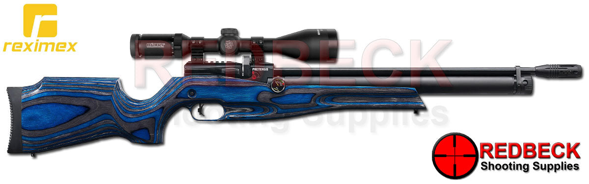 REXIMEX Pretensis Blue Laminate Right Hand View showing the 260cc bottle and the sleek blue laminate stock. 