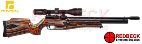 REXIMEX Pretensis Orange Laminate Right Hand View Showing the sleek orange laminate stock and the side lever.