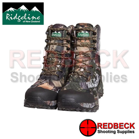 Ridgeline Camlite Buffalo Camo Boots are waterproof and designed to enable dry comfort in all seasons. The boots are light with a comfortable athletic fit, and their open-cell polyurethane footbeds provide extra cushioning. The extra grippy soles deliver exceptional traction over bankside terrain and easily shed mud.