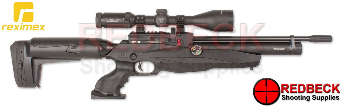 Reximex Myth Synthetic Right Hand View Showing the bottle and the cylinder with the right hand side lever.