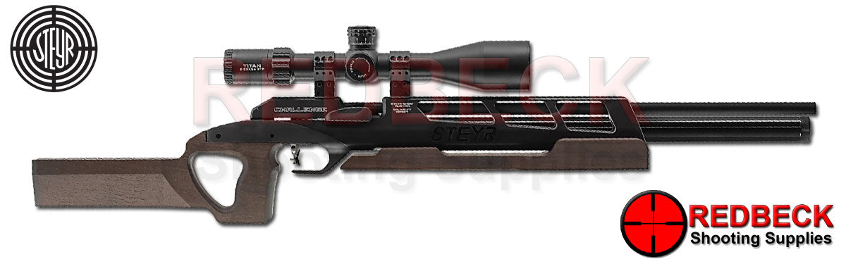STEYR Challenge BR25 Right Side View Showing the thumbhole grip. 