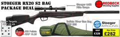 Stoeger rx20 s2 air rifle bag package deal with Supplied with 2 piece match grade mounts, a 4x32 scope, Buffalo River Gun Bag, Targets, and Pellets