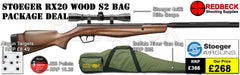Stoeger rx20 s2 air rifle bag package deal with Supplied with 2 piece match grade mounts, a 4x32 scope, Buffalo River Gun Bag, Targets, and Pellets