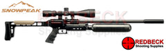 Snowpeak AP1000 Carbon Bottle Side View Showing The Side Lever And The Picatinny Rails.