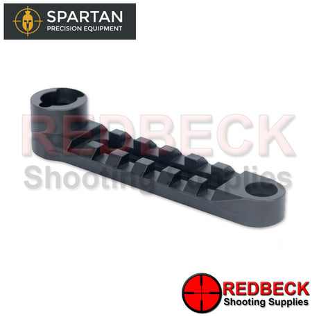 Spartan Classic Rifle and Air Rifle Adapter And Picatinny Rail Top View Showing The Picatinny Rail to Attach Any Extra Attachments.   