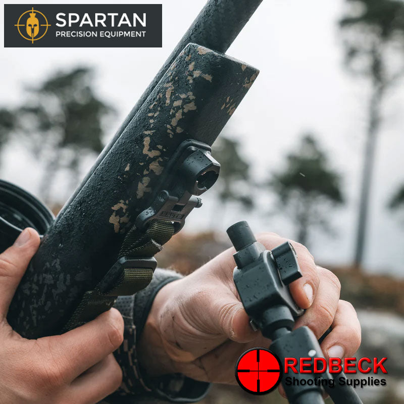 Spartan Javelin Pro Hunt Tac Bipod Close View Showing The Magnetic Mounting System. 