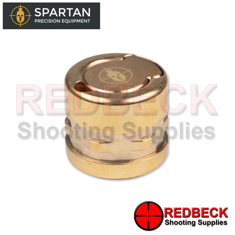 Spartan Rifle And Air Rifle Classic Gunsmith Adapter Brass Dirt Plug Front View Showing The Brass Adapter With The Dust Plug Attached.  