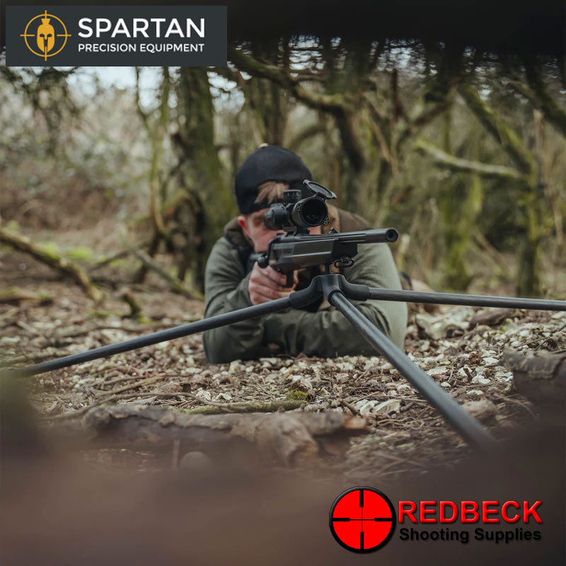Spartan Springbok Tripod Extended View Showing The Bipod Extended For The Prone Position.  