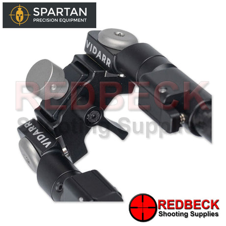 Spartan Vidarr Air Rifle And Rifle Bipod Close Up View Showing A Close Up View Of The Disc-Lok System. 