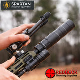 Spartan Vidarr Air Rifle And Rifle Bipod Removed View Showing The Bipod Being Detached From The Disc-Lok System. 