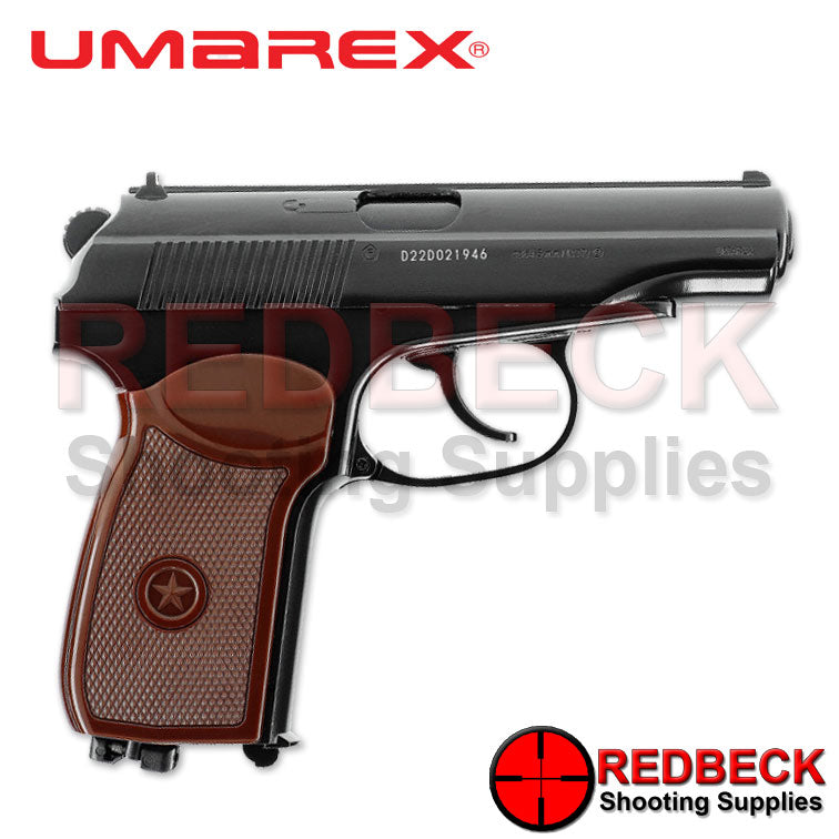 Umarex Legends Makarov Right Side View Showing the trigger and the metal slide. 