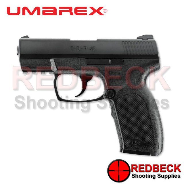 Umarex TDP 45 Left Side View Showing the magazine release. 