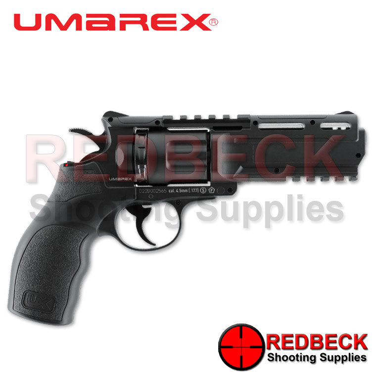 Umarex Tornado Right Side View Showing the hammer and safety switch. 